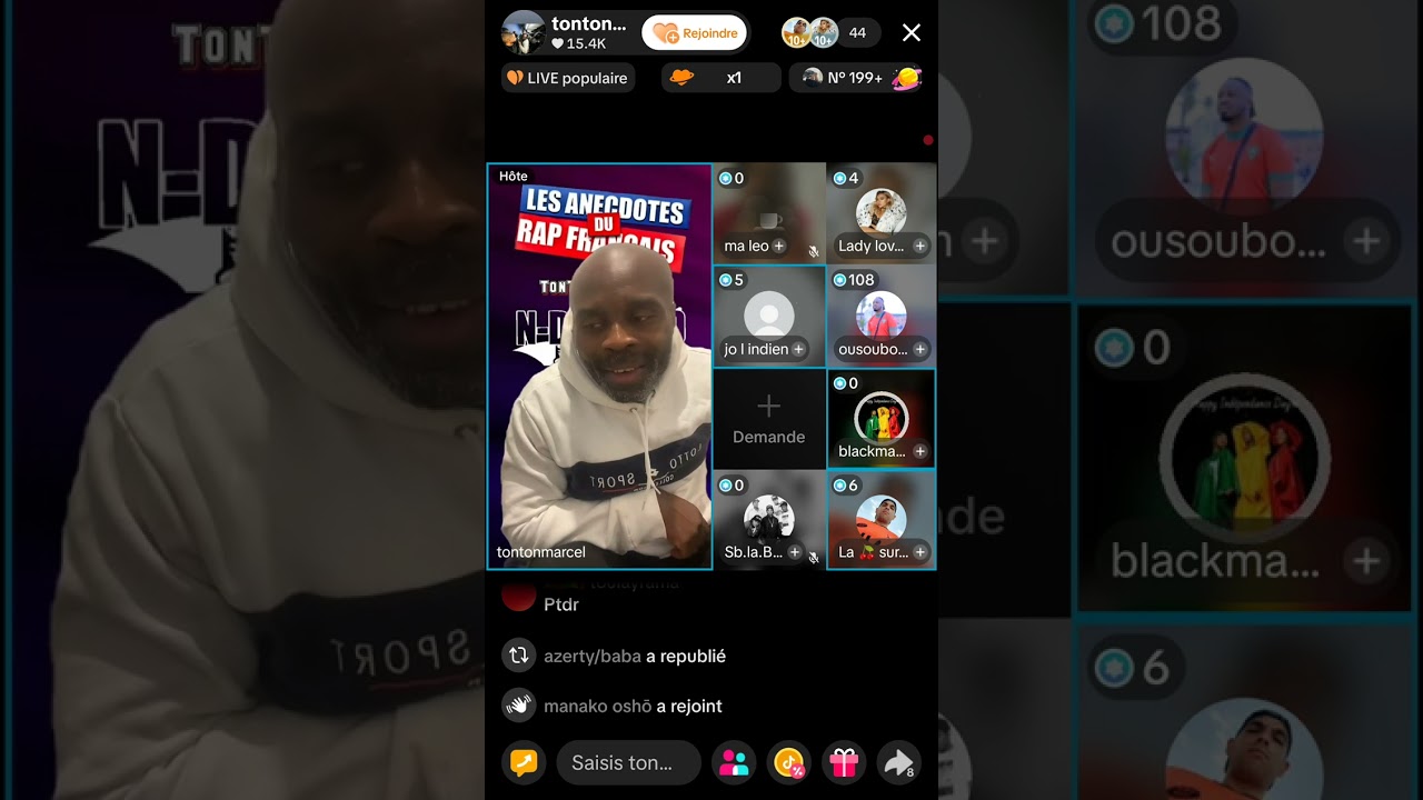 LIVE TIKTOK DE TONTON MARCEL LE NUMERO 1 SUR LE TERTER