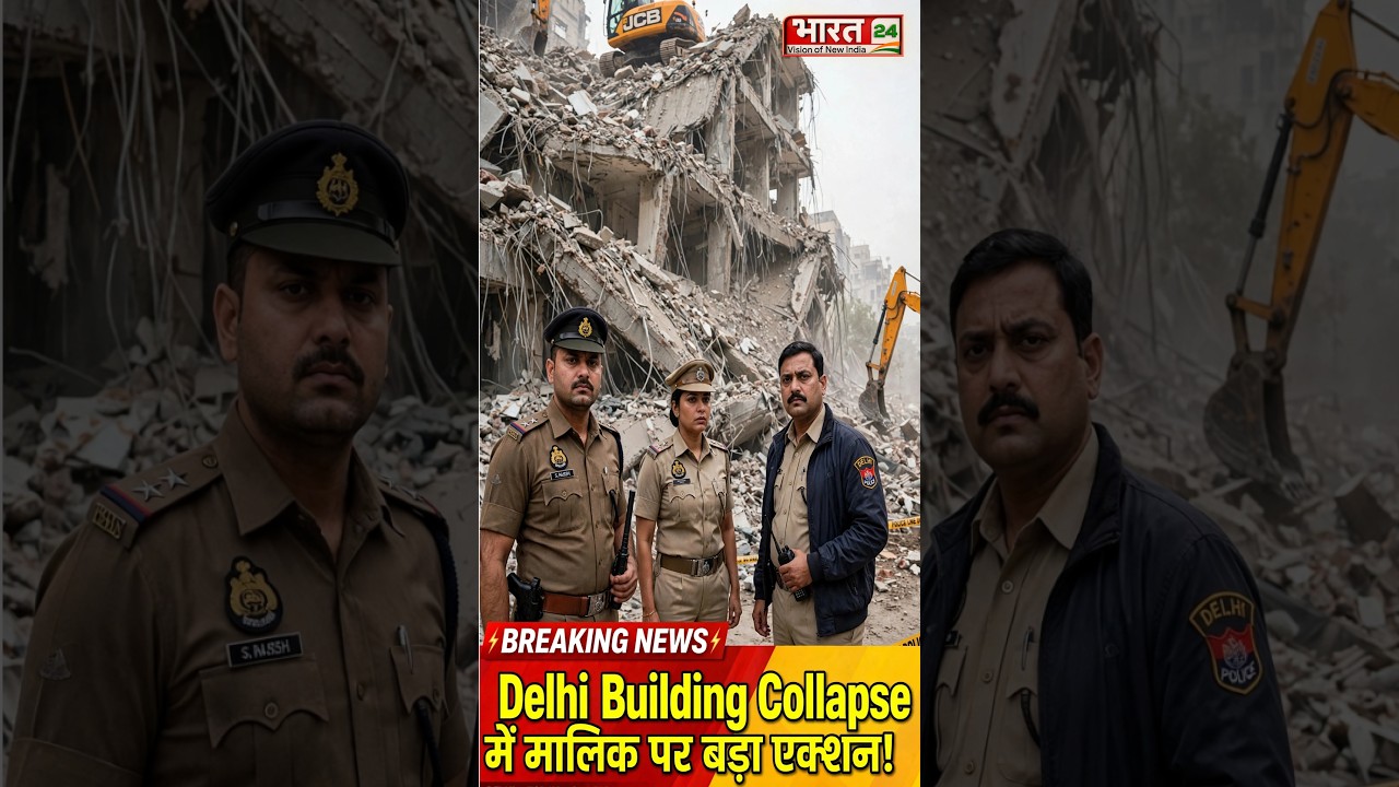 Delhi Building Collapse में मालिक पर बड़ा एक्शन! #cmrekha #delhibuildingcollapse #breaking #delhi