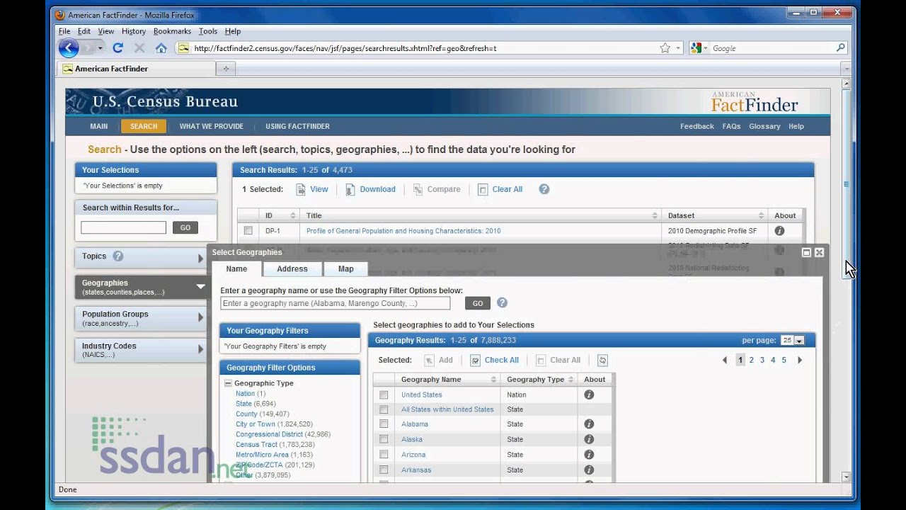 How to download data from American FactFinder 2