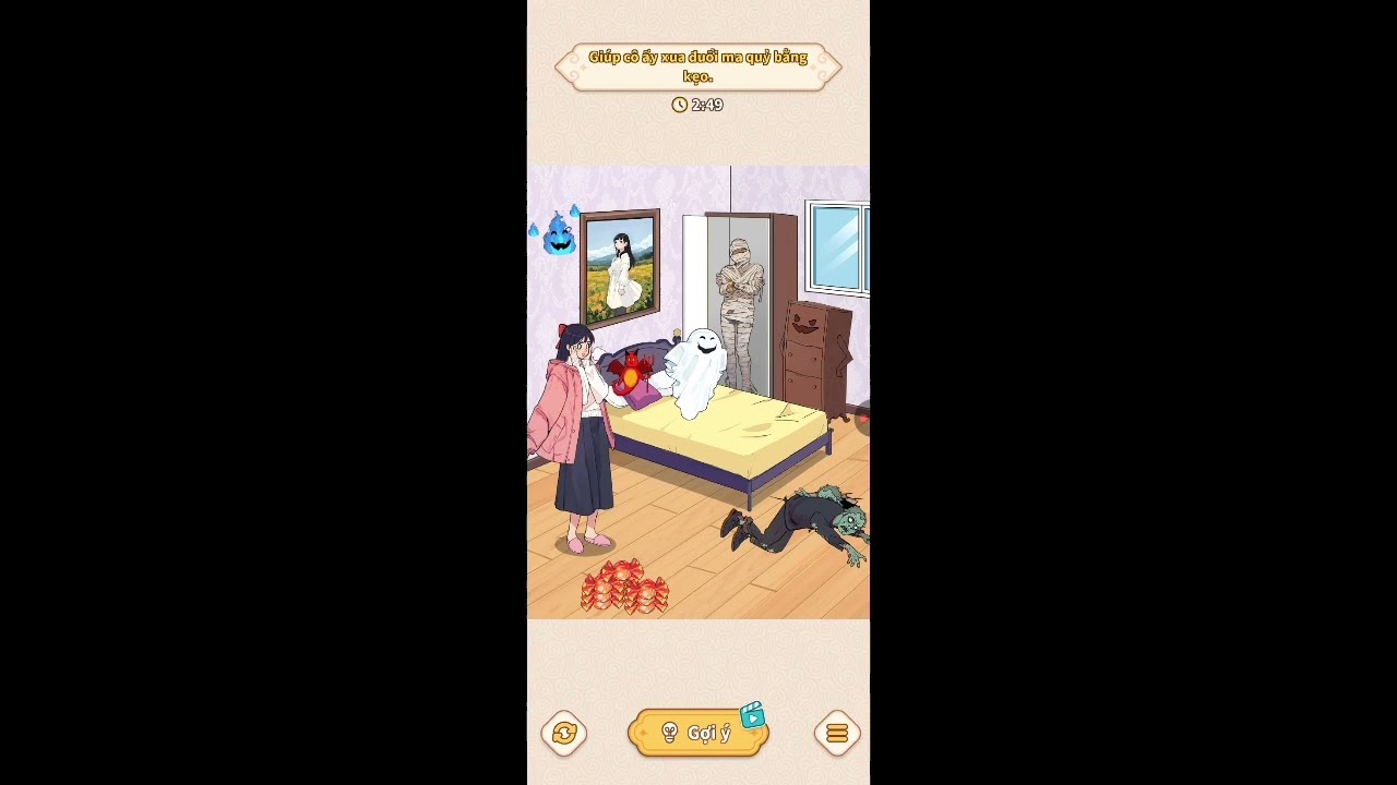 Ben chơi game brain puzzle