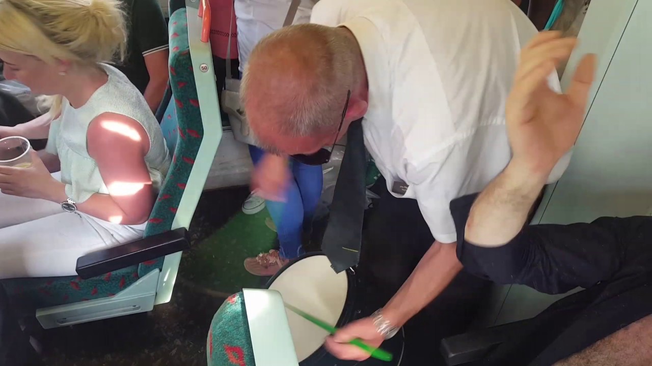 Shotts parish trip on the train home from burntisland