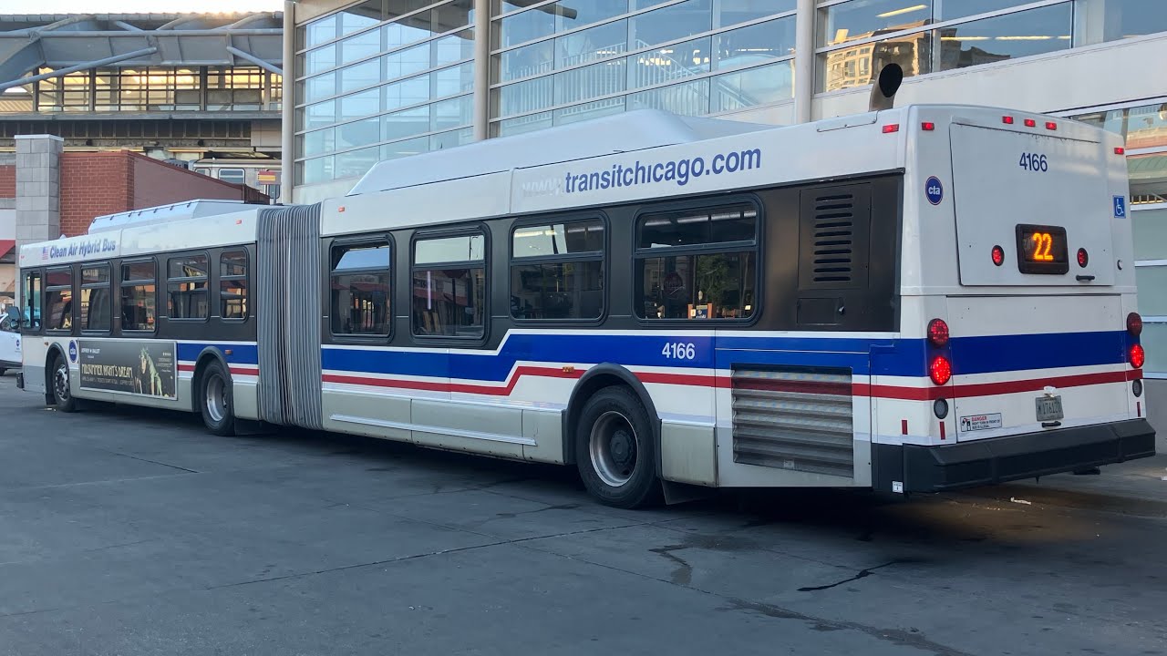 CTA On Board Riding 2009 New Flyer DE60LF Bus 4166 on Route 22 Clark Southbound to Harrison