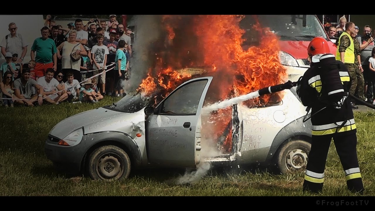 Malbork 998: Pożar samochodu w akcji Wojskowa Straż Pożarna 22 BLT Malbork