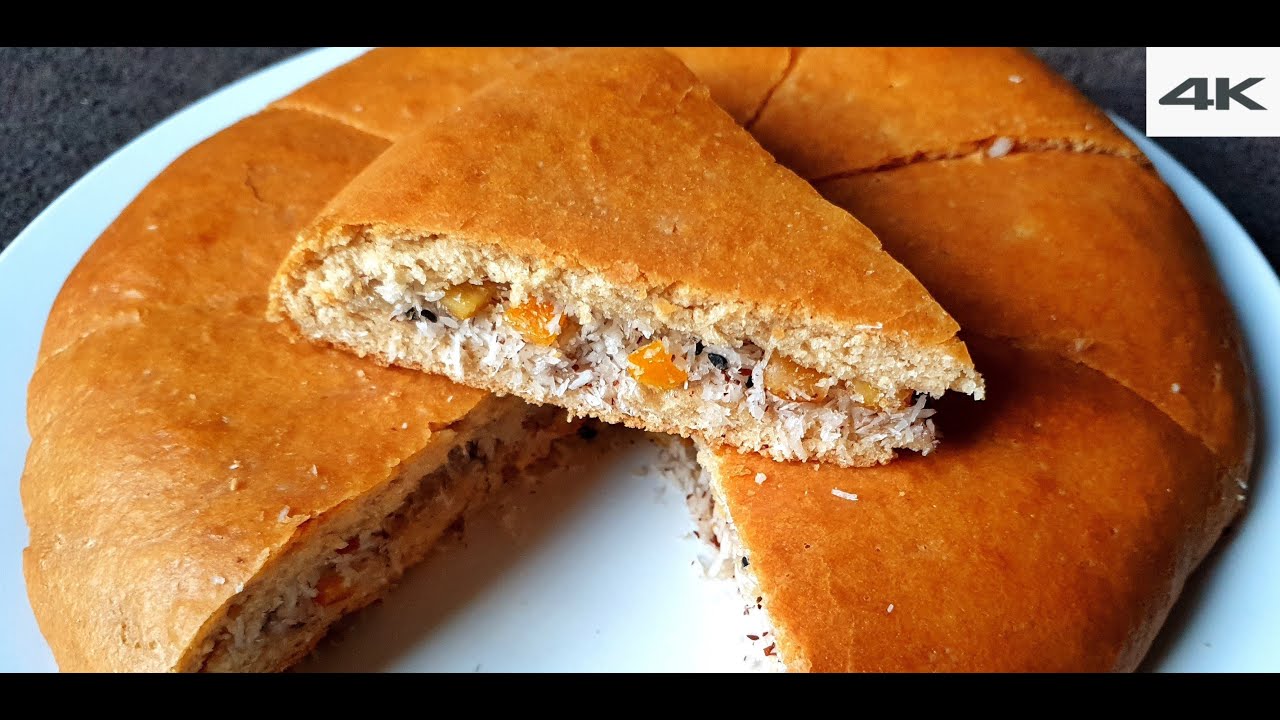 Kongu Adukkalai - Wheat Coconut Bun - Oven & Pan - 4K Ultra HD [Captions] #Wheat #CocnutBun