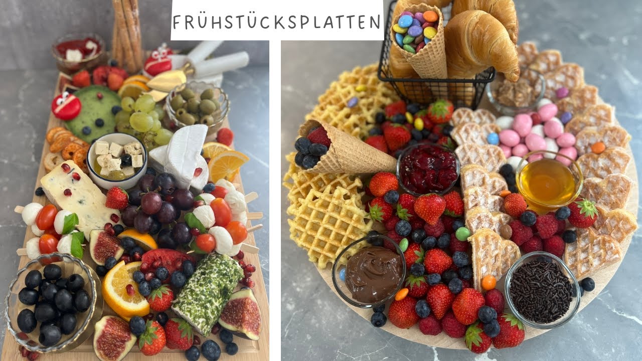 Frühstücksplatten dekorieren, Snack platter ideas, Käseplatte anrichten, Frühstücksideen