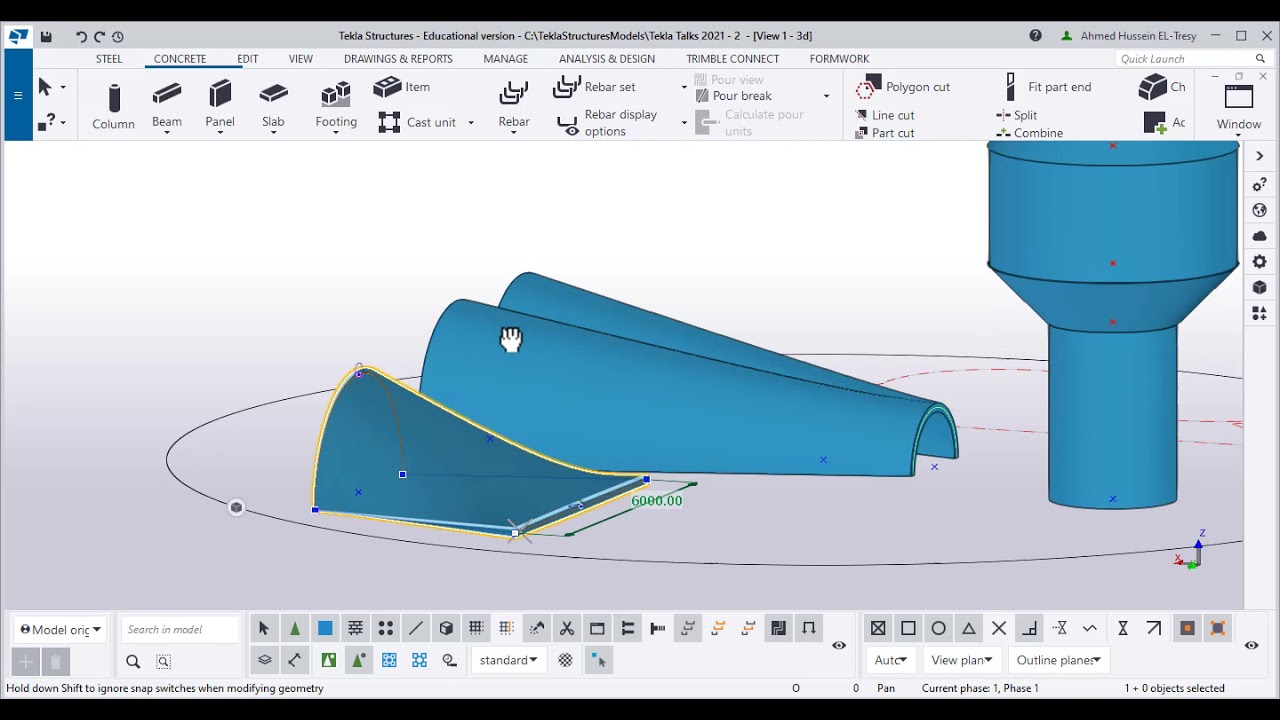 Learn Tekla Structures 2020 - Silent Tutorials - 06 Lofted slab