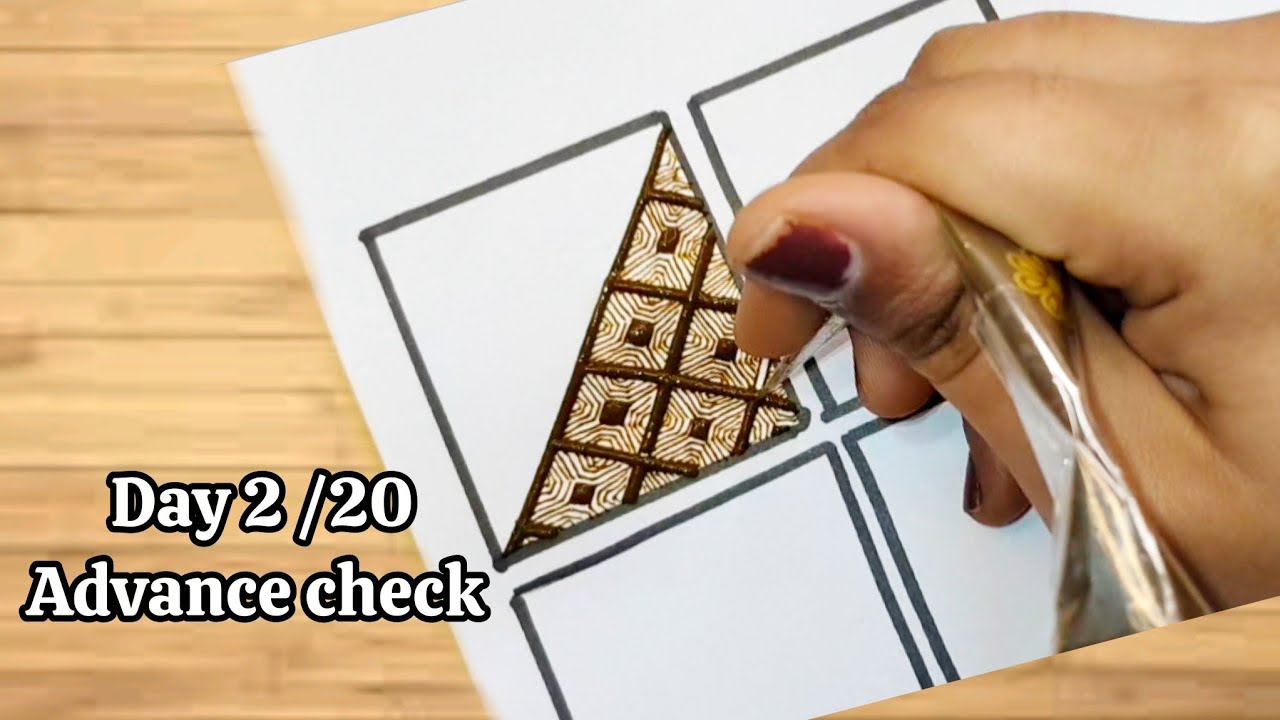Day 2 Advance Mehndi Course | Basic Check Design Step by Step Tutorial