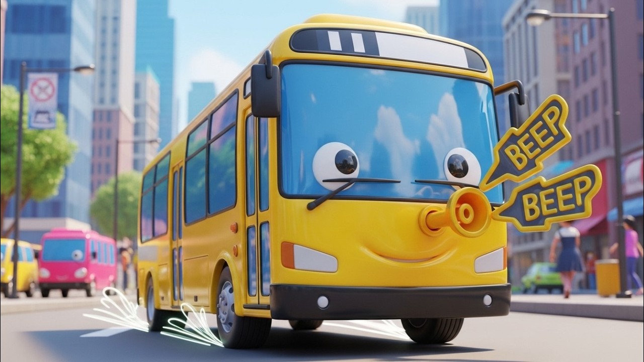 Бип-бип, городской автобус 🚌🏙️ | Изучение транспортных средств для детей | Веселая обучающая песенка