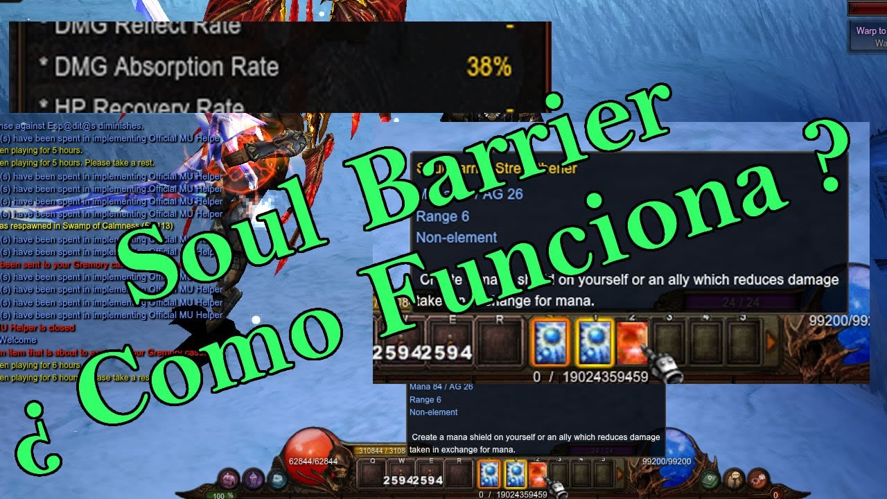 Guia Soul Barrier DMG Absorption Rate Mu Online 2023 MuMoradito