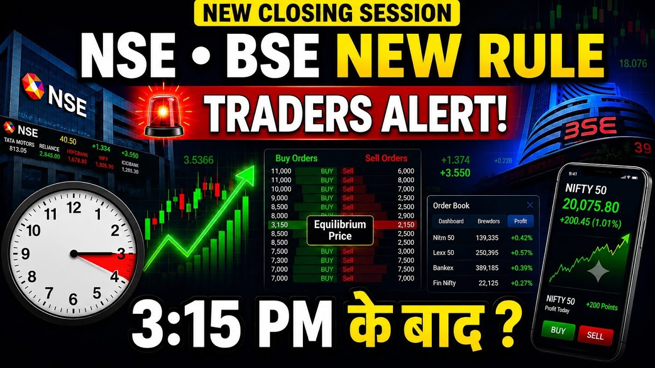 🔴3:15 PM के बाद Trading बदल जाएगी? | NSE BSE New Closing Session
