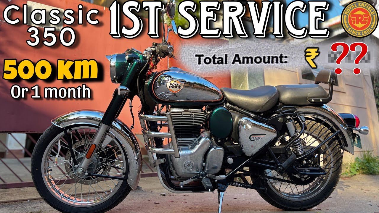 Classic 350 1st Service cost Shocked 😳😱| After 500km | Full details of service and parts.