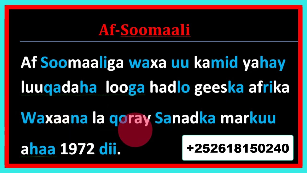 Af-soomaali // Casharka 61 Aad // Somali lesson #61