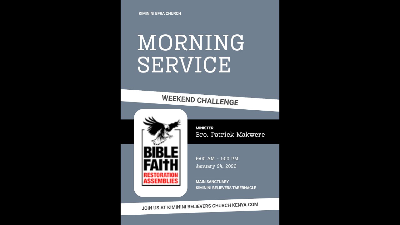 MORNING SERVICE – WEEKEND CHALLENGE Saturday, 24th January 2026