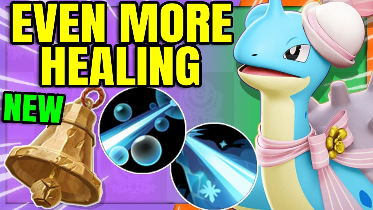 Almost 100,000 Healing, is VANGUARD BELL on LAPRAS Broken?! | Pokemon Unite
