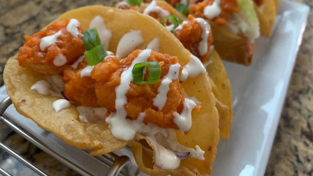 Easy Buffalo Shrimp 🍤 Tacos 🌮 with Ranch Coleslaw