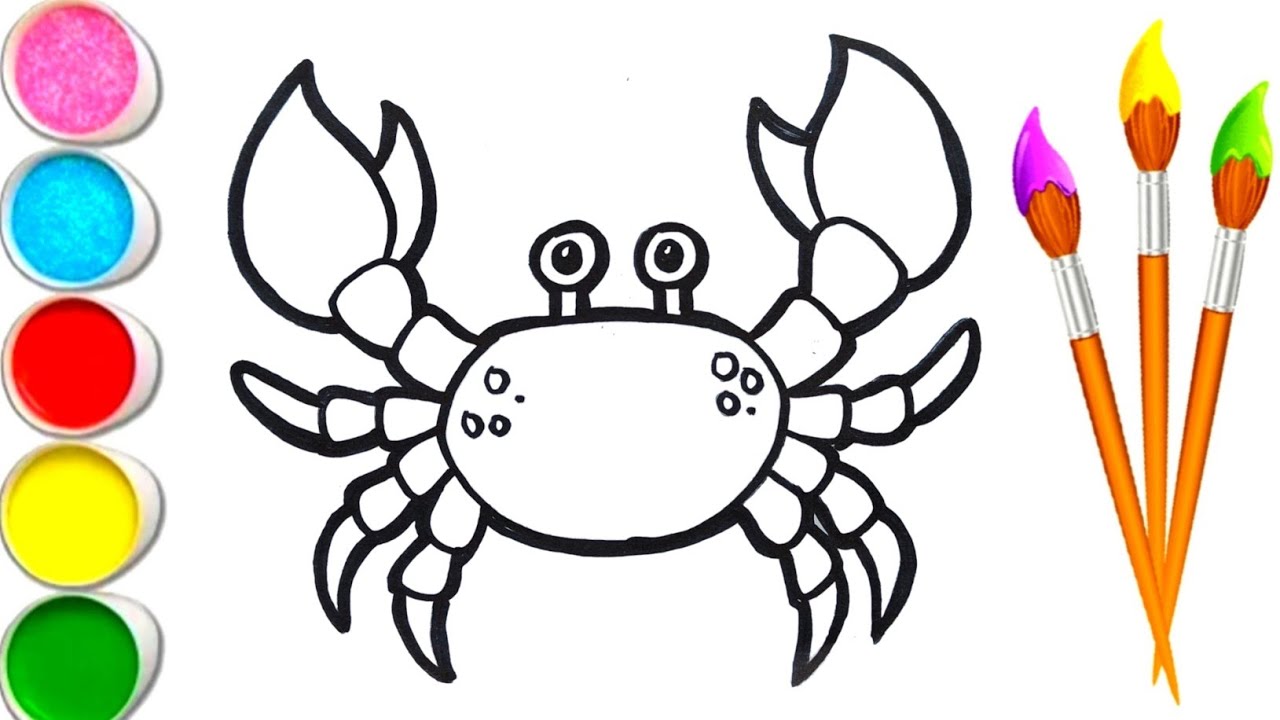 Crab Easy Drawing | painting, drawing for kids| learn Crab Drawing