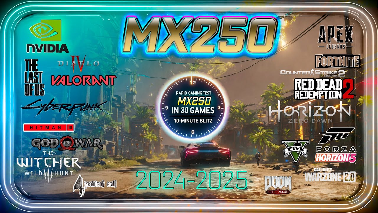 NVIDIA Geforce MX250 in 30 GAMES      | Gaming Test in 2024 |
