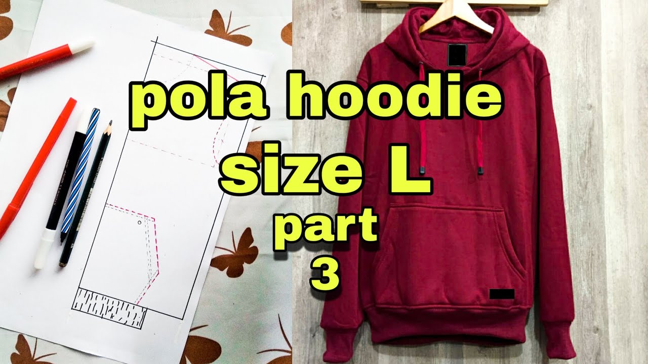 pola Hoodie size L part 3 #Lengan hoodie