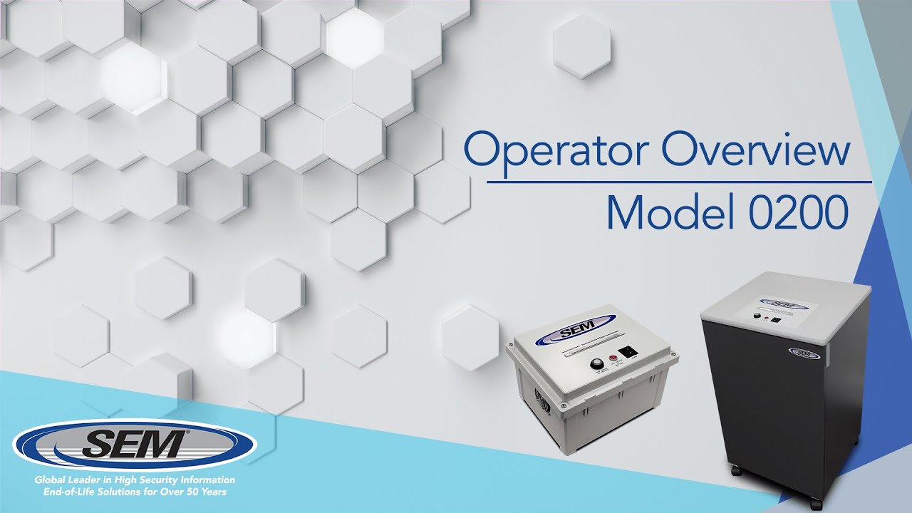 SEM Model 0200-OMD/SSD Series Operator Overview