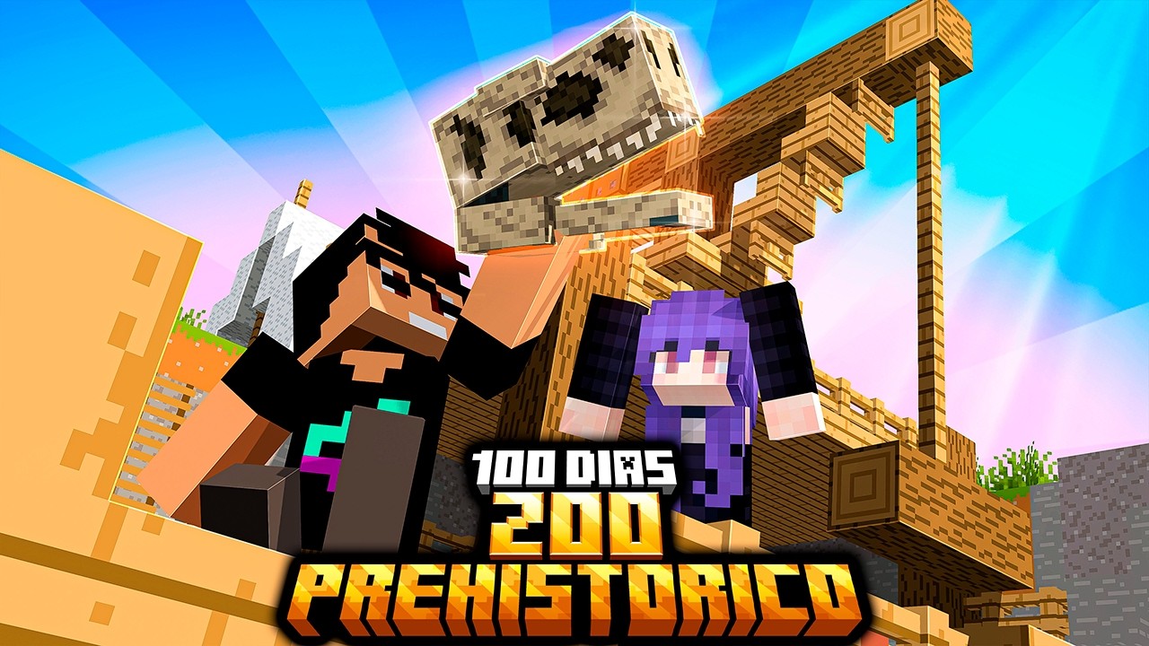 Sobrevivi 100 dias em um ZOO PREHISTÓRICO com a NAMORADA no Minecraft - O FILME