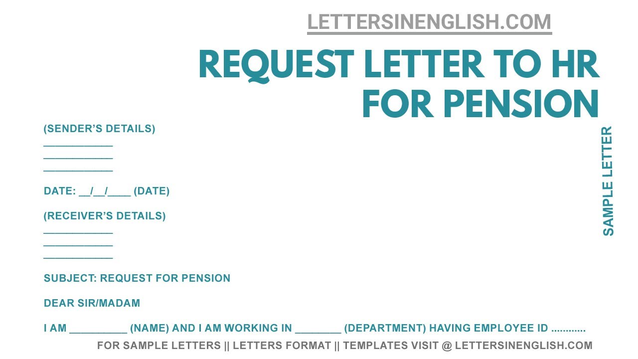 Request Letter for Pension &ndash; How To Write Letter To HR Department