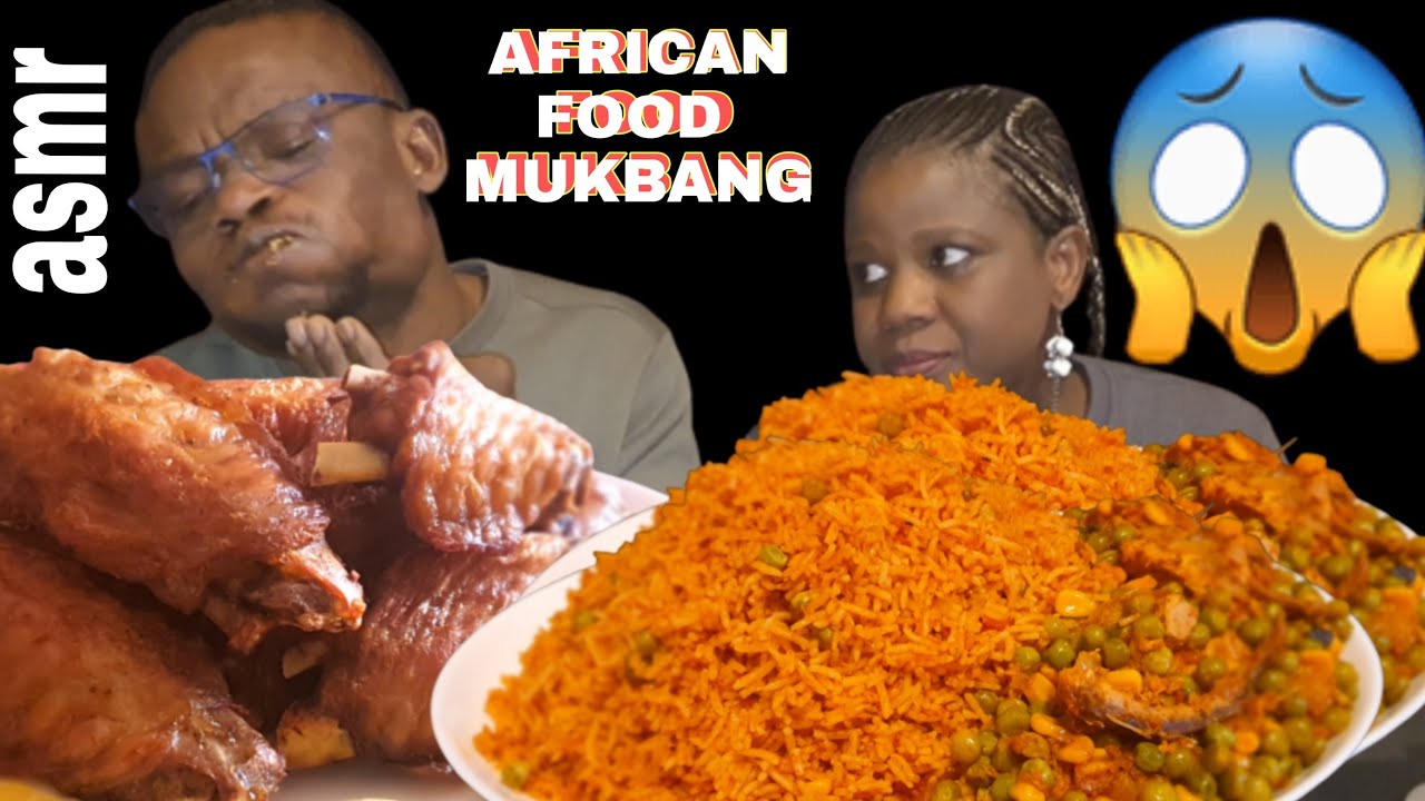 ASMR: PICK AND EAT MUKBANG CHALLENGE | JOLLOF RICE AND SAUCE WITH TURKEY | AFRICAN FOOD MUKBANG |