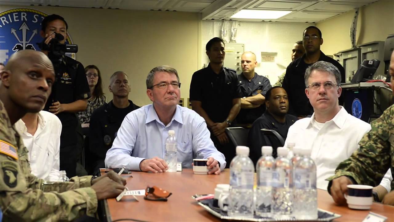 SECDEF, Ashton Carter, visits USS Theodore Roosevelt