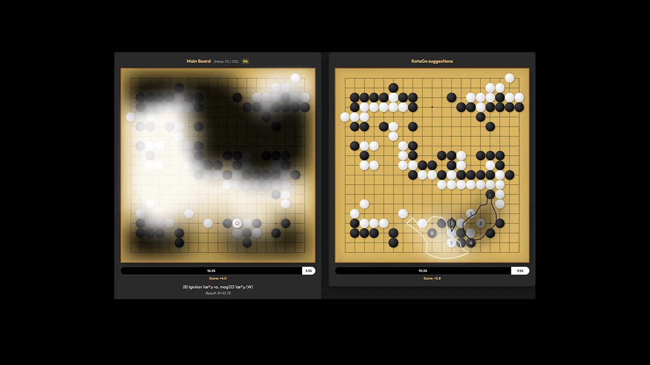 Go Analyzer with KataGo - lgiulian vs. mag