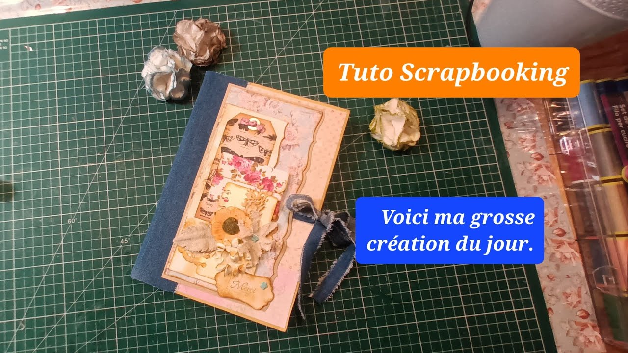 TUTO SCRAPBOOKING. Voici ma grosse créa du jour. un brin shabby. Toute en douceur.