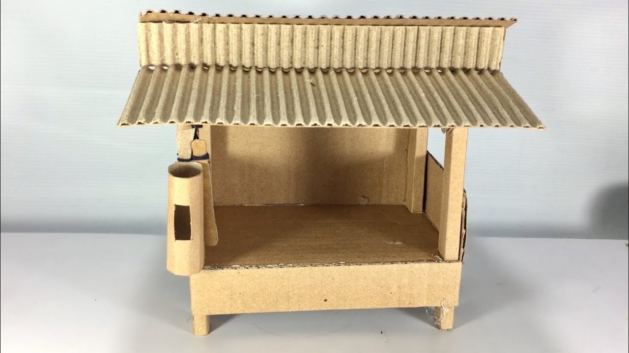 Ide Kreatif Miniatur Pos Ronda dari Kardus Bekas | Miniature House From Cardboard