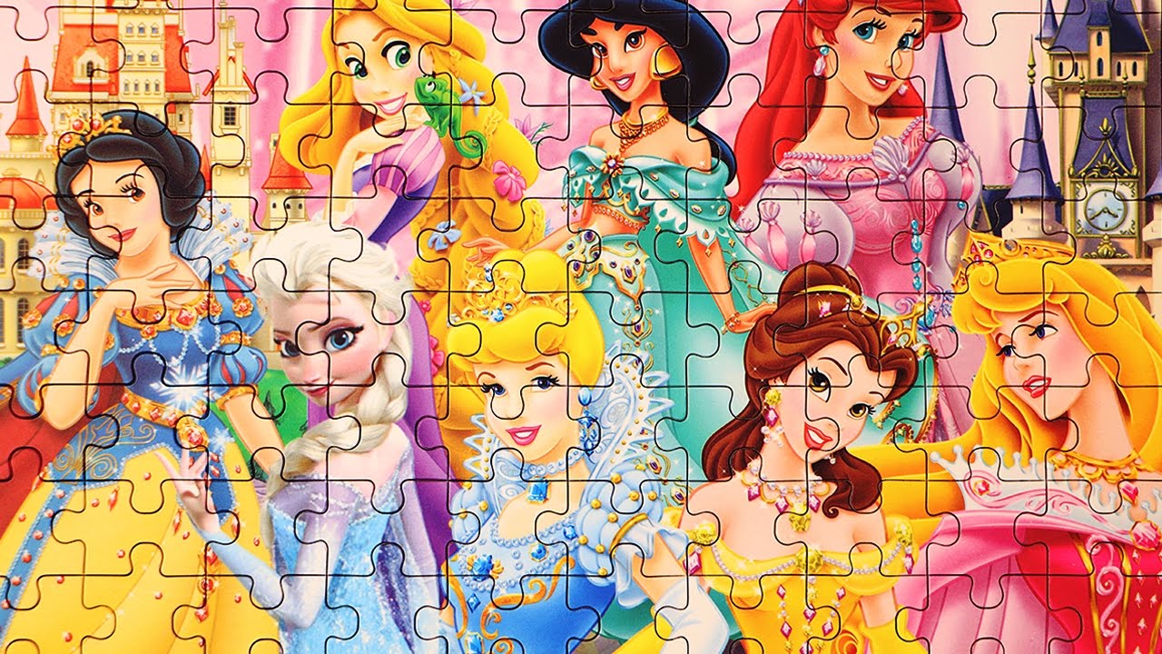 Disney Princess Puzzle, Snow White, Cinderella ,Aurora,Jasmine, Belle, Arie