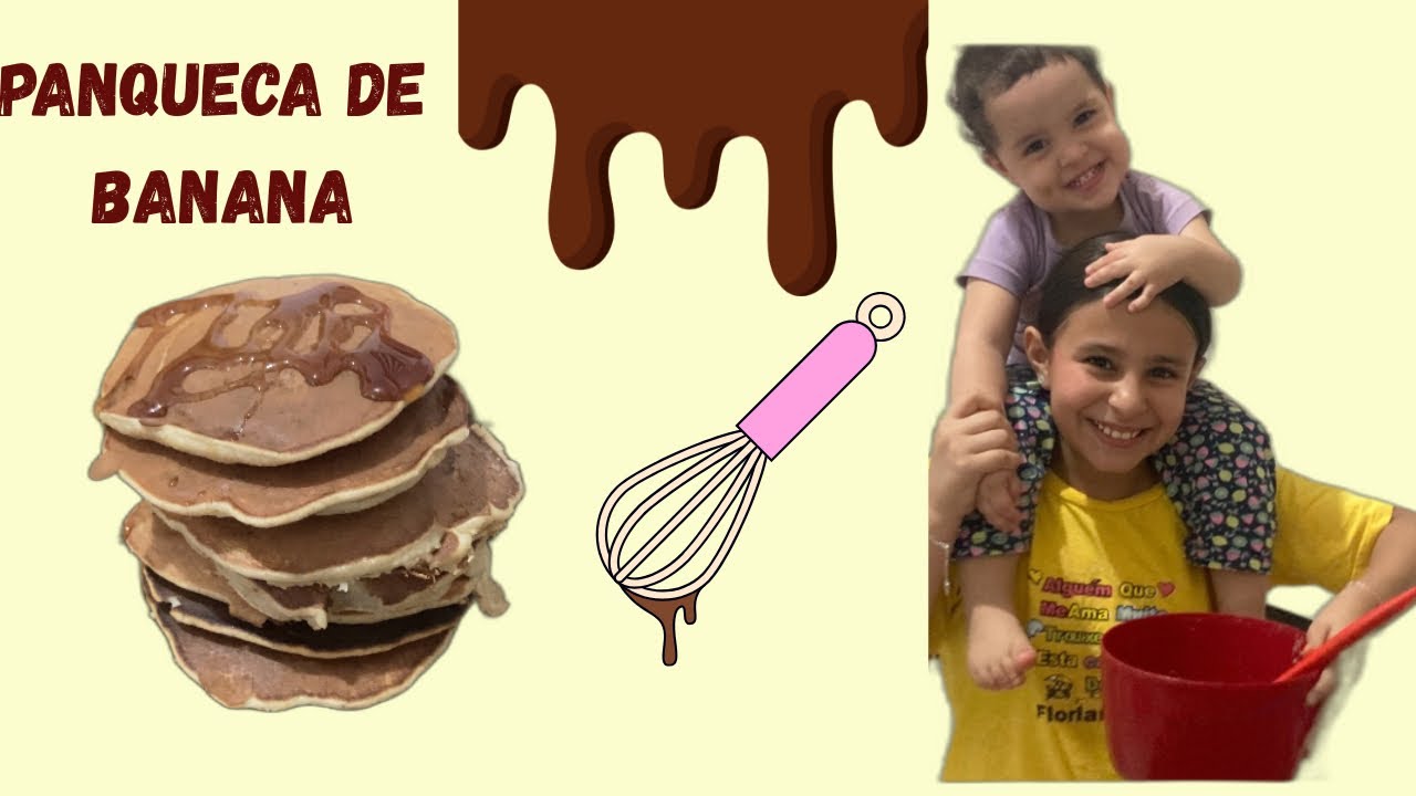 Fazendo panqueca de banana saudável com minha irmãzinha 🥞😋