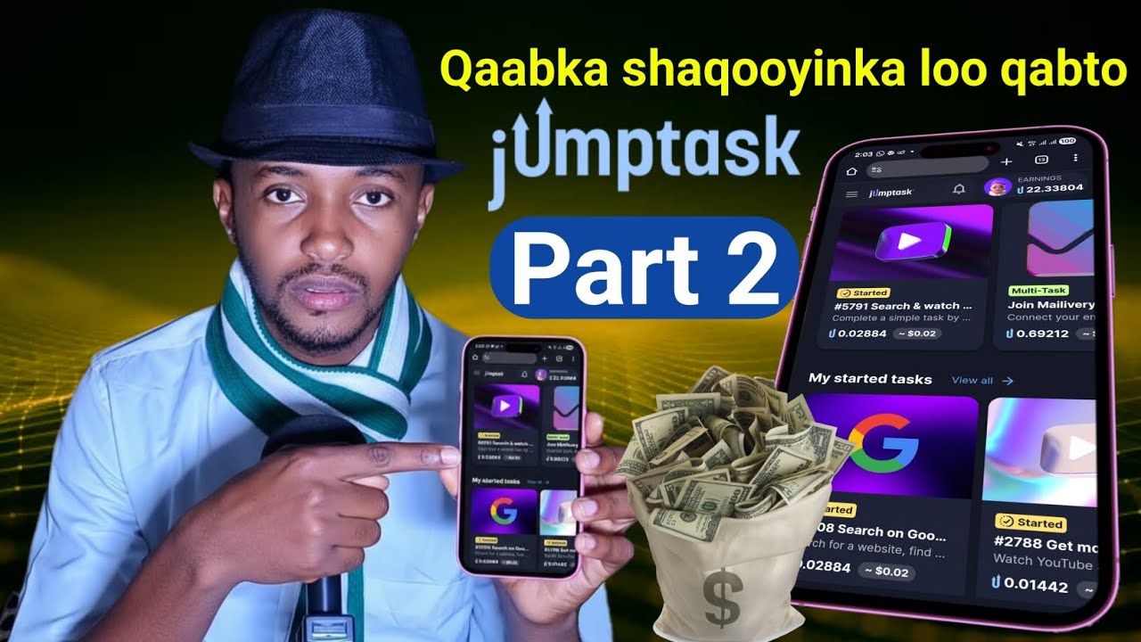 Lacag ka samee | JumpTask | Qaabka shaqooyinka loo qabto ee lacagta looga sameeyo | Part 2