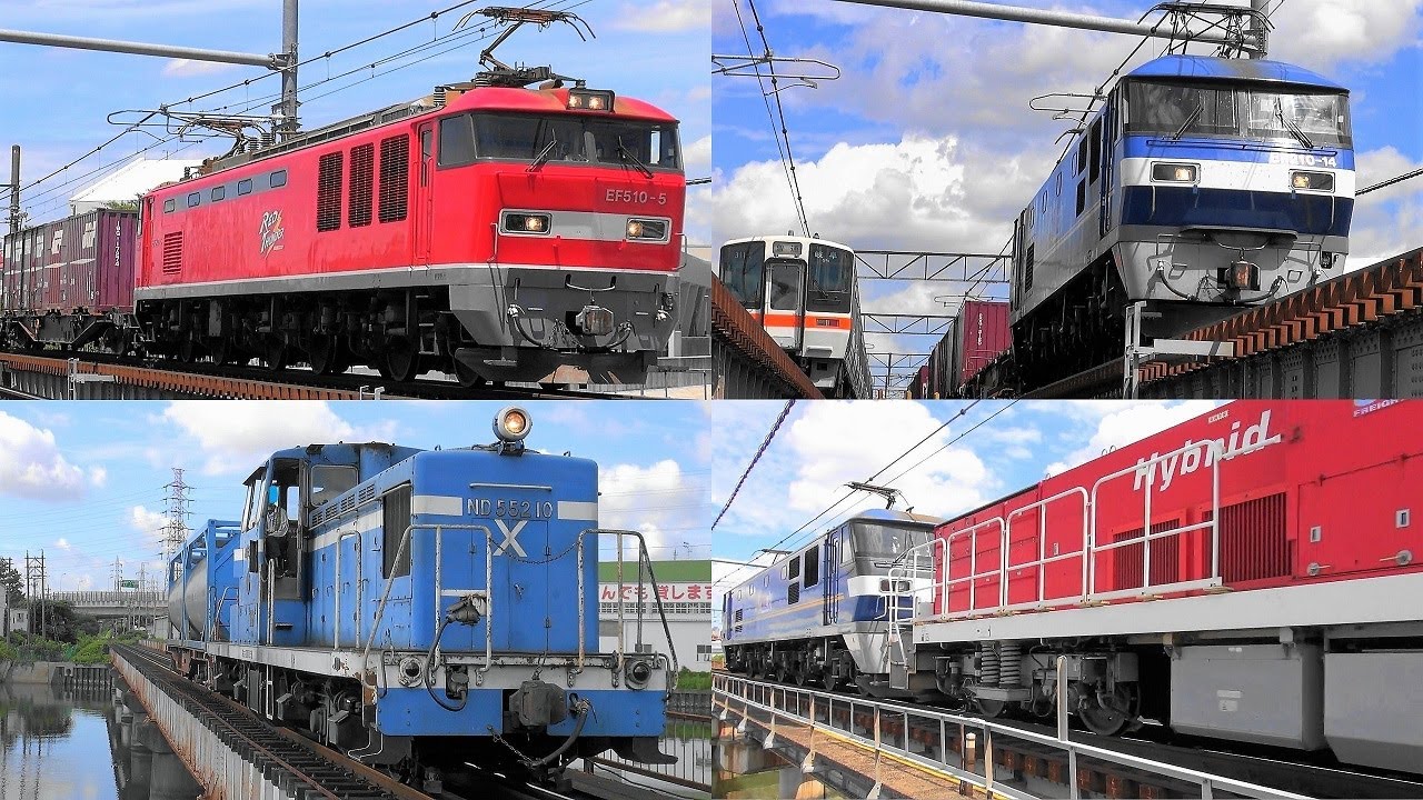 2022,7,31 貨物列車いろいろいっぱい18本 大迫力モーター音と鉄橋ジョイント音‼汽笛‼ 猛暑日の笠寺駅を到着 出発する貨物列車たち 超レアコンテナUT19A-8003と珍ドコ編成9863レ登場