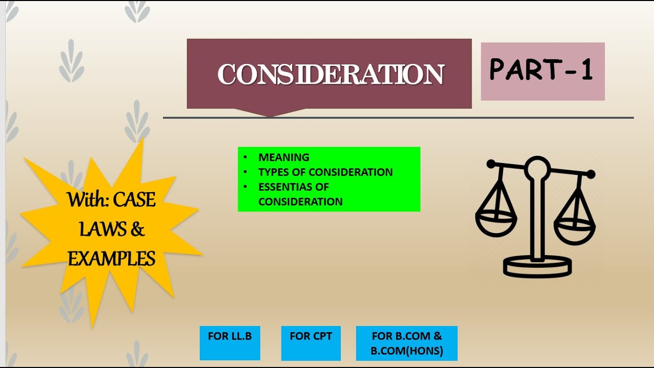 Consideration-Types & Essentials / #Limitlesslearning