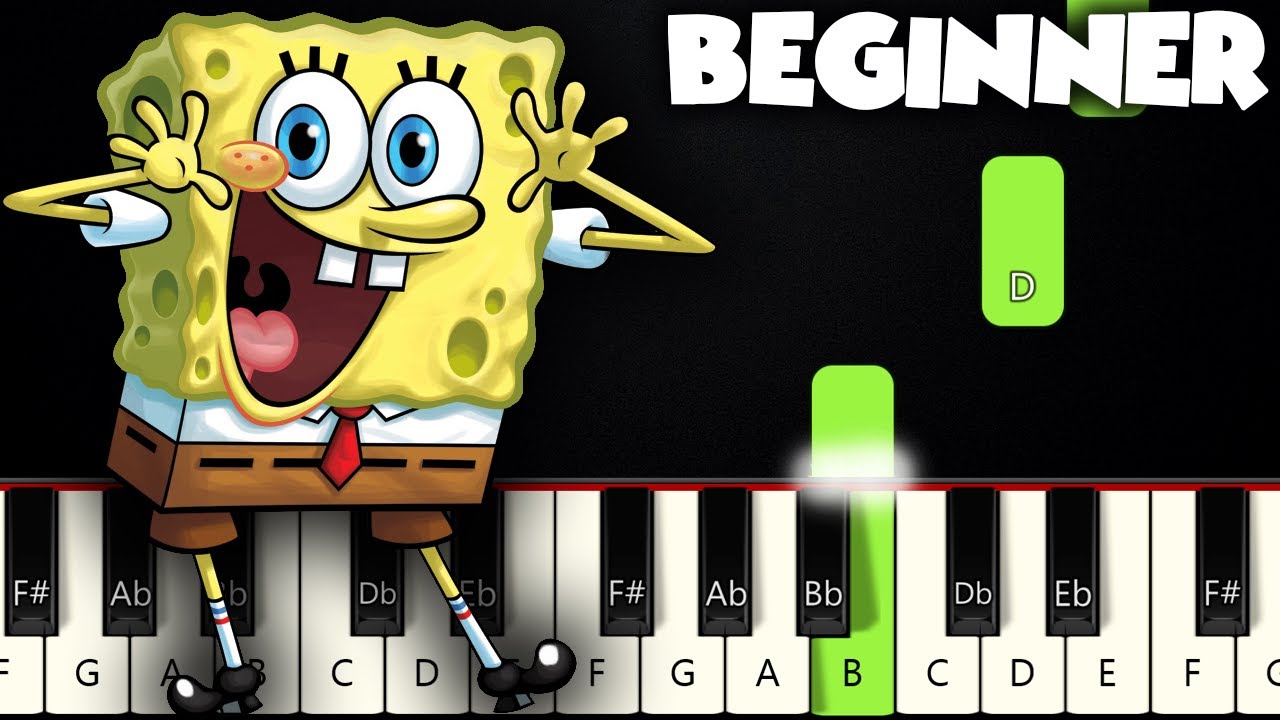 SpongeBob SquarePants Theme | BEGINNER PIANO TUTORIAL + SHEET MUSIC by Betacustic
