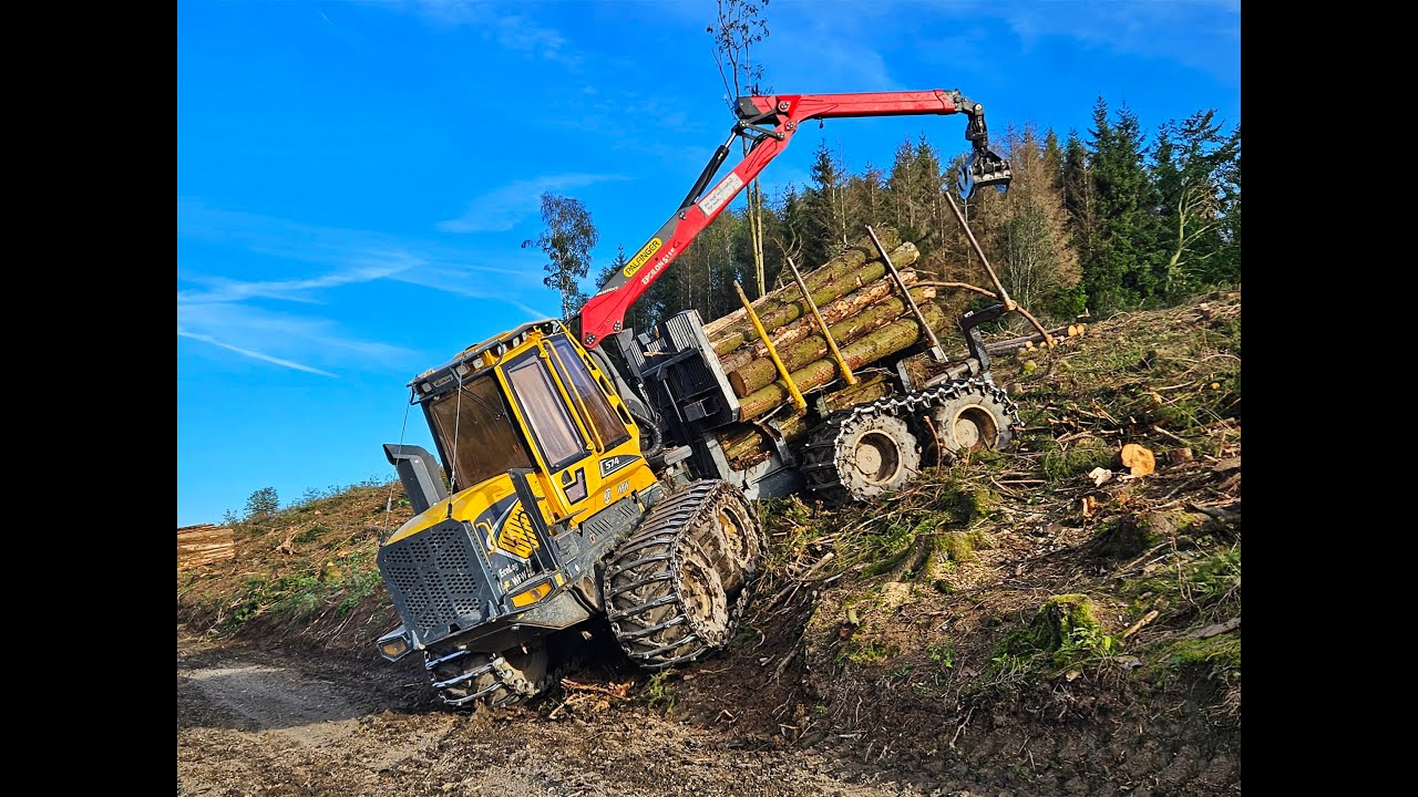 🌲WFW Ecolog 574E • Rückezug im Einsatz • Action • Wolf in Forest • Fast loading • Logging Video🌲