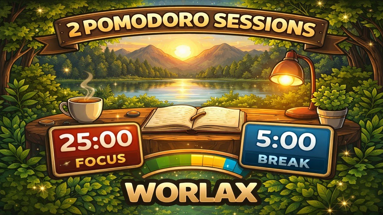 Pomodoro Focus Timer | Rain Sounds | 2 Sessions (25/5)