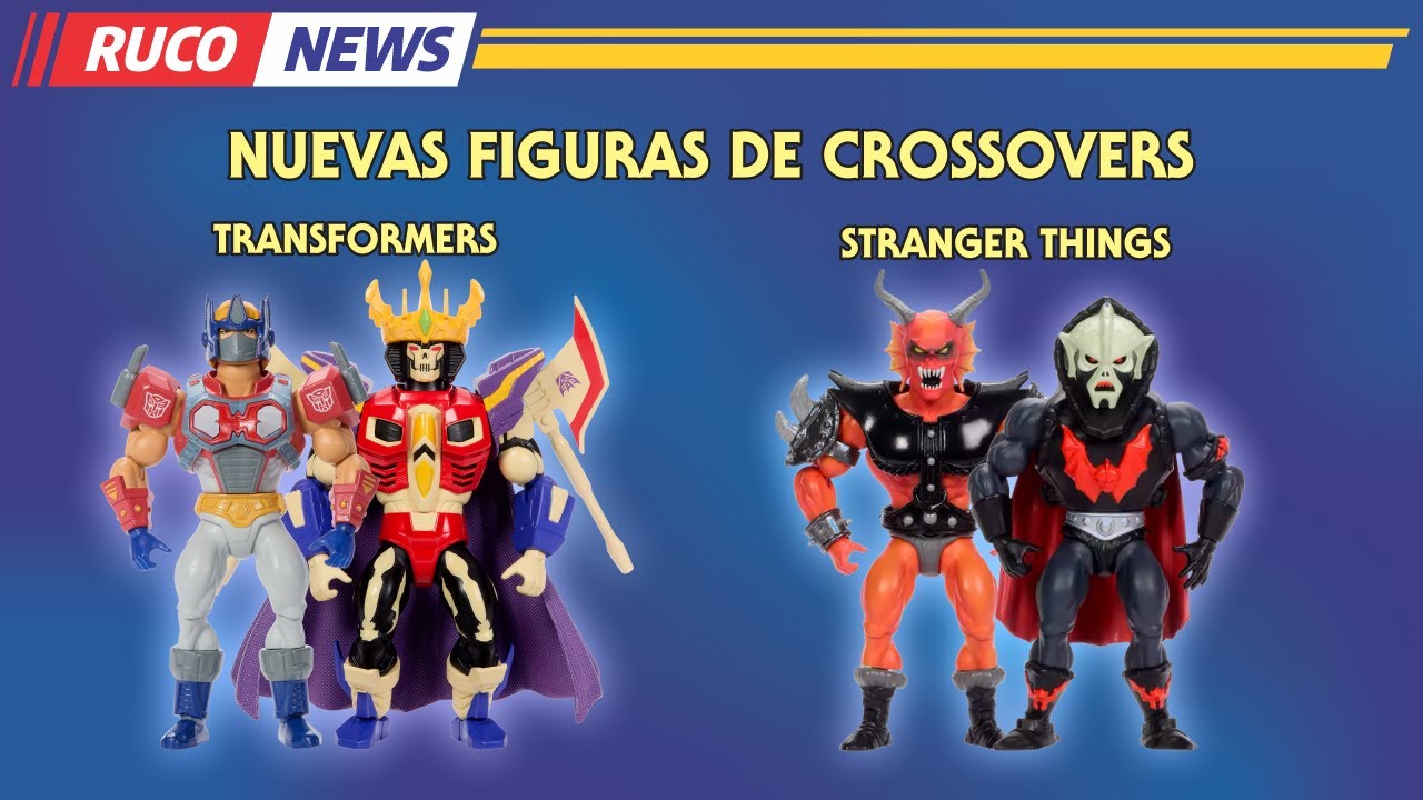 Nuevas figuras en crossovers con MOTU: ¡Transformers 🤖 y Stranger Things 👺!