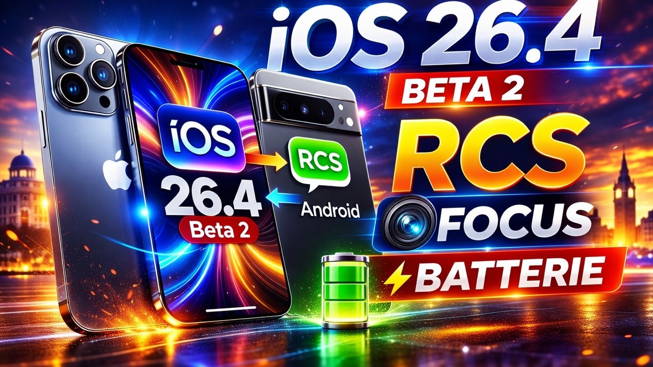 iOS 26.4 Beta 2: Nouveautés RCS iOS-Android, Zoom Focus Vidéo, Accessibilité & Batterie améliorée !
