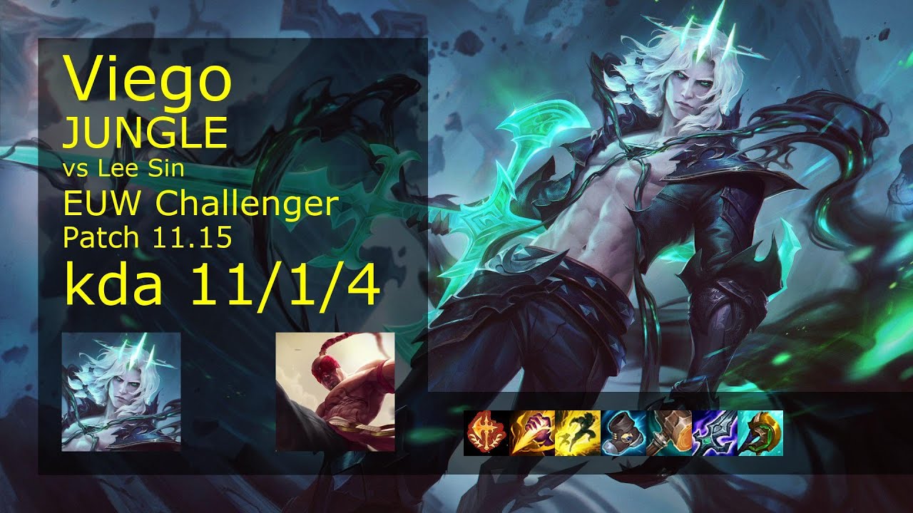 Viego vs Lee Sin Jungle - EUW Challenger 11/1/4 Patch 11.15 Gameplay