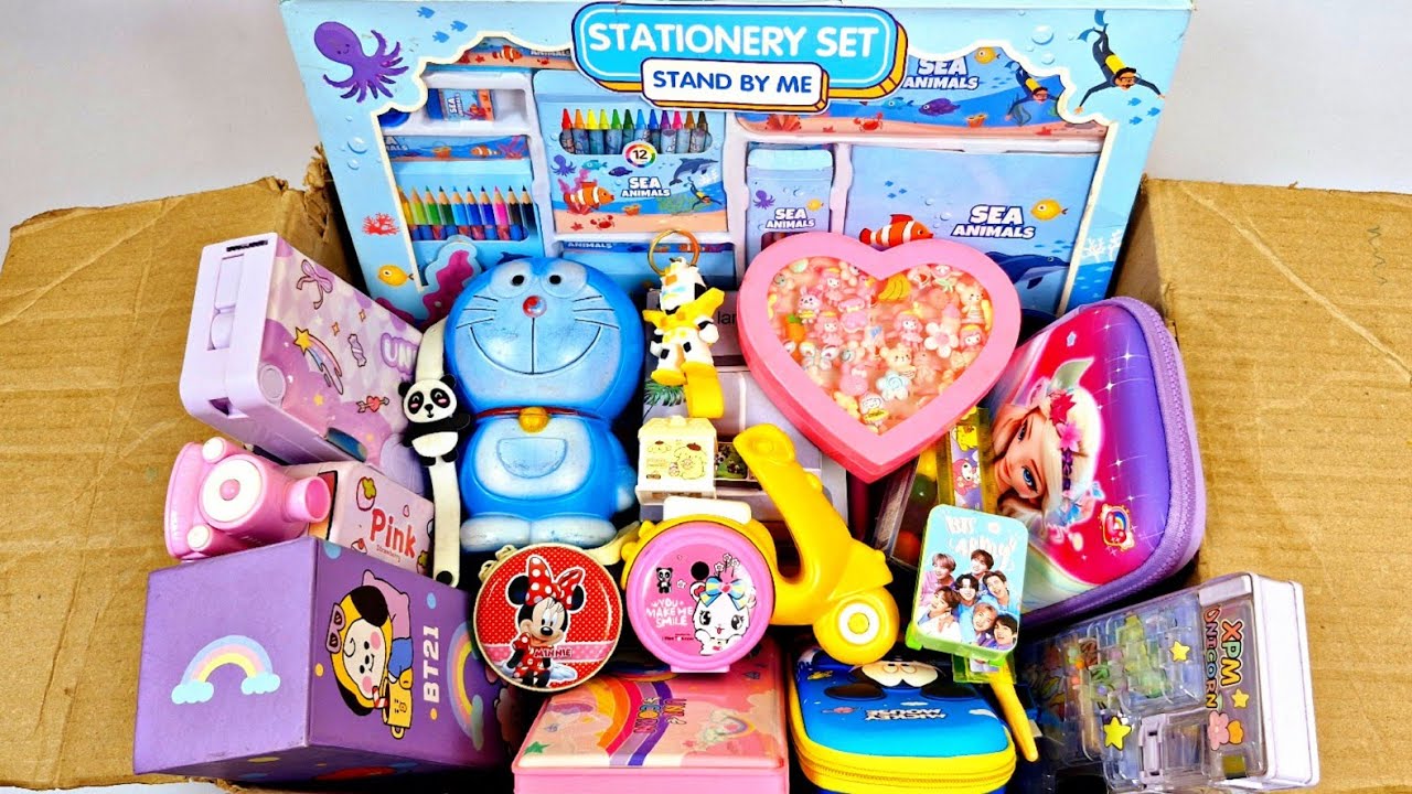 Cute Stationery collection🥰Jumbo kit, Piggybank, Geometry, Pencil Box, Sharpener, Colors, Keychain