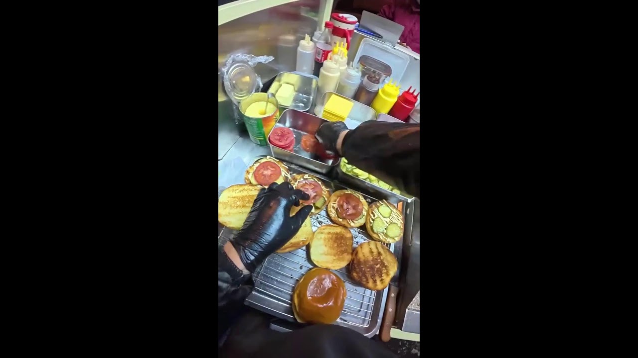 First-Person Burger Assembly | Live from Chinese Night Market | No Commentary