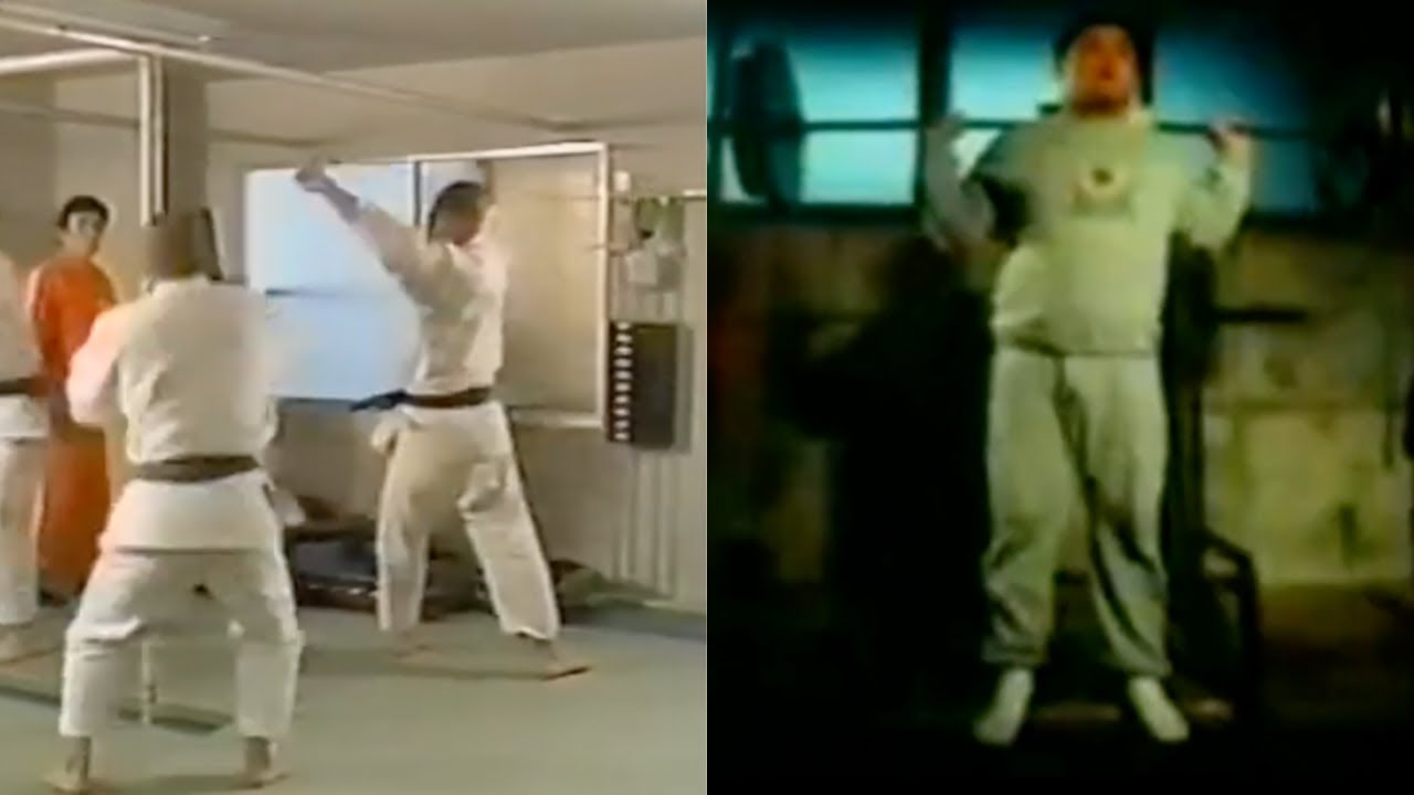Упражнения в спортзале дзюдо 1970-х годов