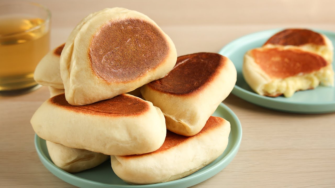 No-Oven Custard Cream Bun | Bake bread in a frying pan
