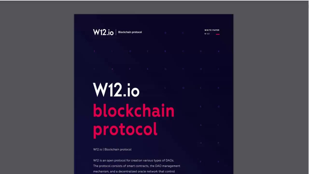 W12: An overview of an important piece of white paper