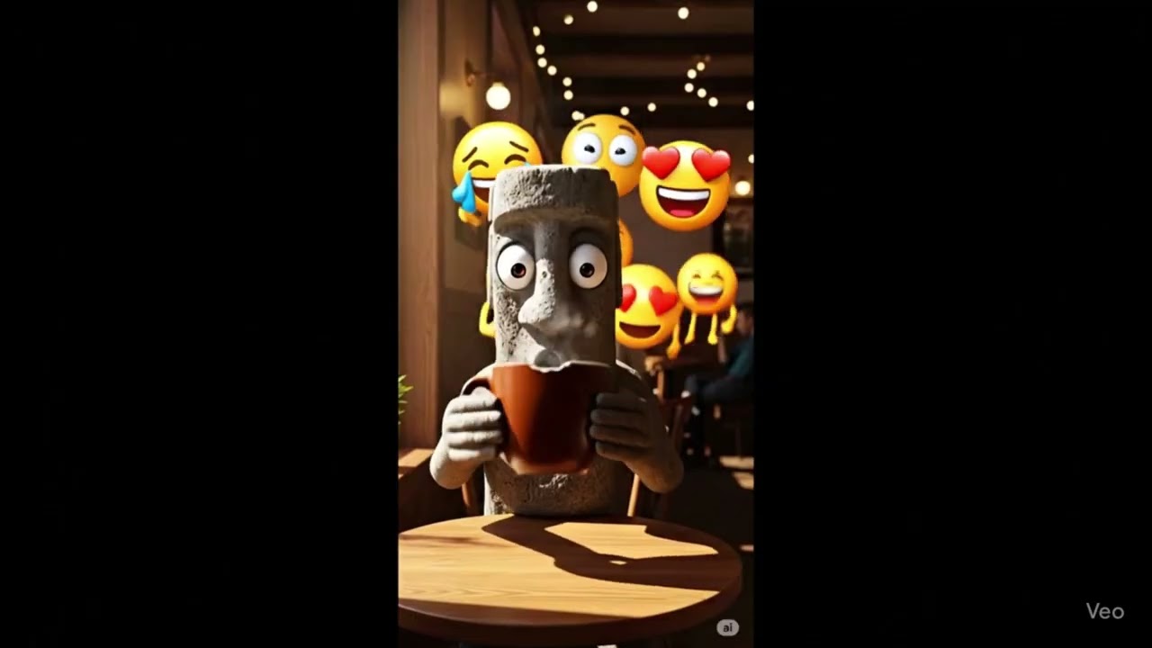 ☕ Moai Emoji Tries Coffee for the First Time! (Hilarious Reactions 😂)