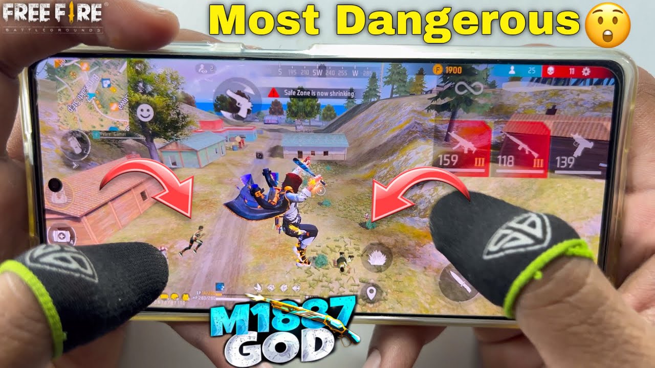 Free fire 1 vs 4 gameplay best headshot with handcam gameplay