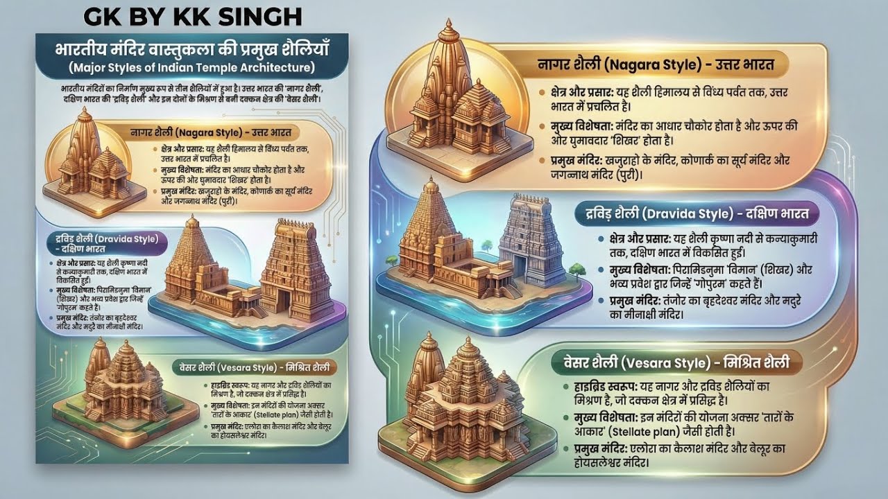 भारत के मंदिर और मंदिरोंकी शैलियों को जानकारी विस्तार से 