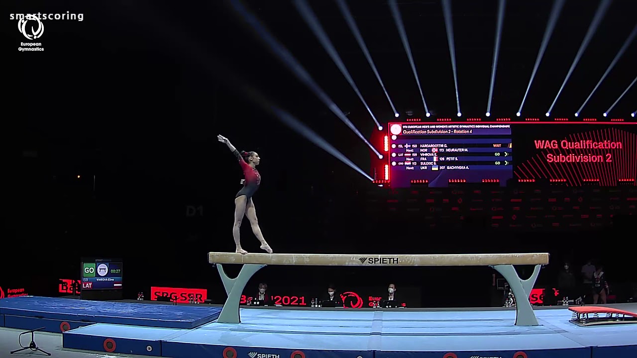 Elina VIHROVA (LAT) - 2021 Artistic Europeans - Qualification beam